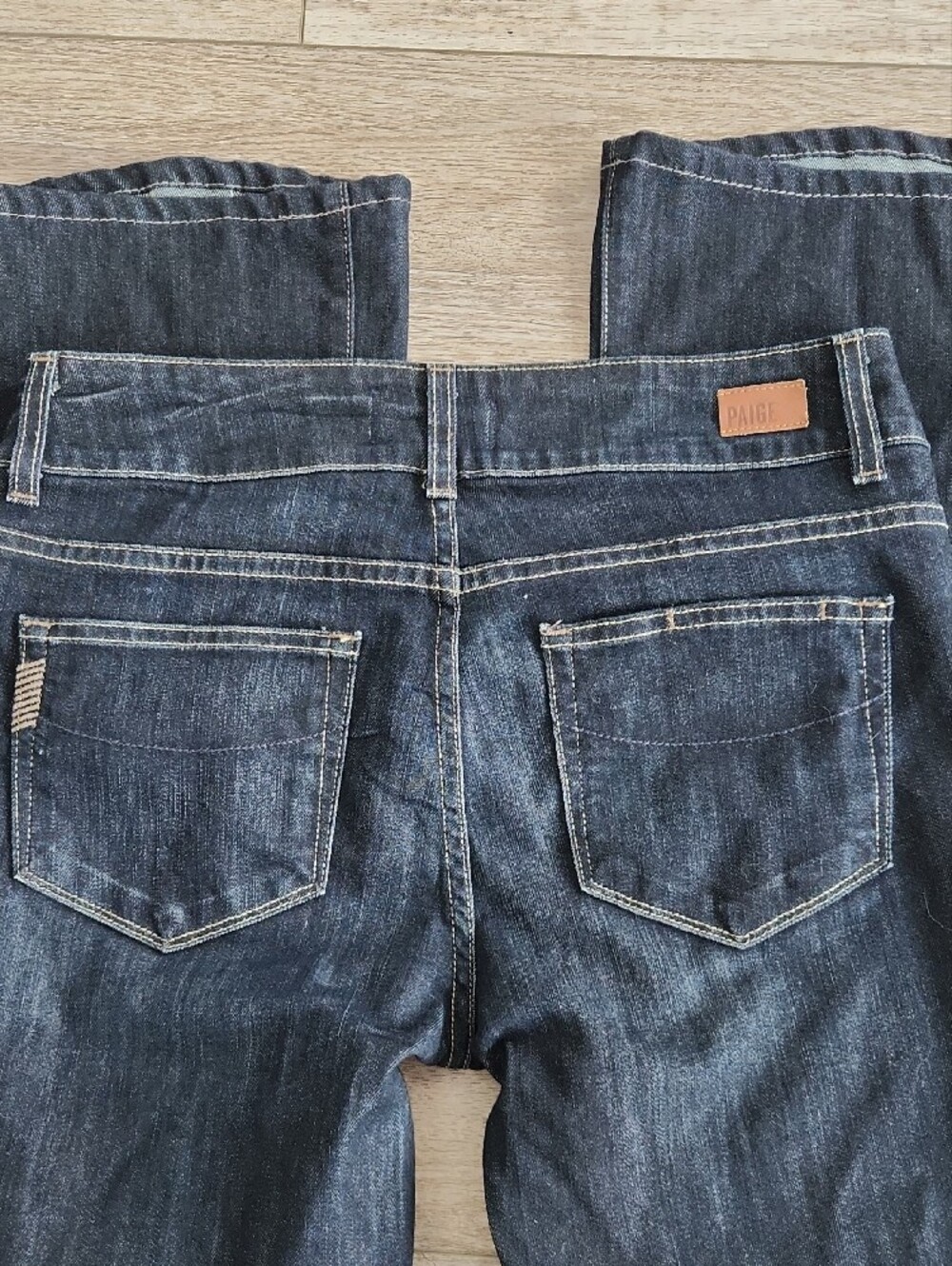 PAIGE Dark Indigo Flare Jeans Hidden Hills - Picture 9 of 15